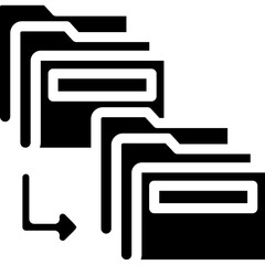 Folder Copy Glyph Icon