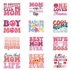 Mama Life Shirt with Retro Vibes Ideal Gift for Mother's Day Bundle