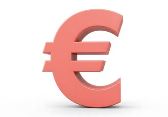 Obraz premium 3d Salmon euro currency symbol isolated on white background