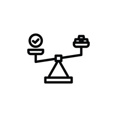 Obraz premium Balancing Gold Bars with Check Mark on Scales Icon