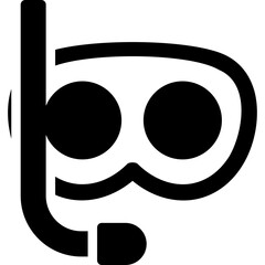 Snorkeling Glyph Icon