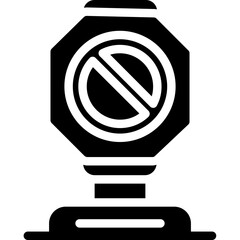 No Entry Sign Glyph Icon