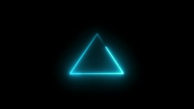 Neon triangle line frame, Seamless looping animation.