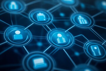 Fototapeta premium business connections productivity, abstract technology background