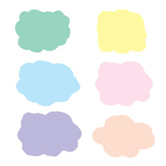 set of colorful speech bubbles