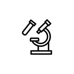 Microscope and Test Tube Icon for Science or Medical Use