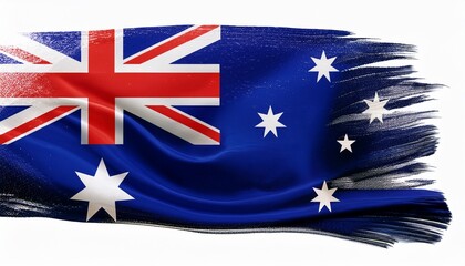 australian flag in the wind