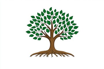 Obraz premium A flat vector design of a branching tree, symbolizing growth and connection