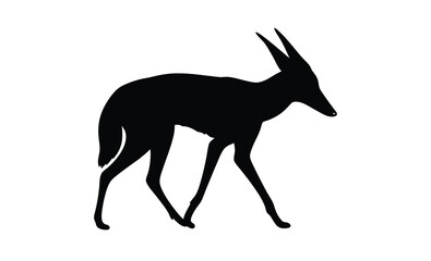 Jackal silhouette, Wild canine vector, Line art jackal illustration