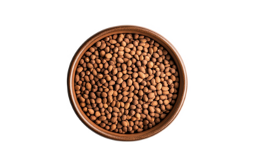 Bowl full of delicious almonds for healthy eating and snacking time on transparent background