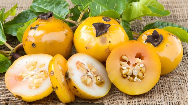 Sweetness and Light: A Close-Up of Exotic Tejocotes Fruits and Natural Details