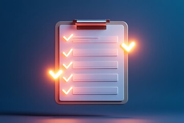 Checklist success actions digital workspace graphic design minimalist close-up productivity tips