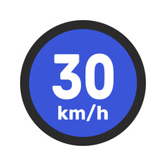 Speed limit sign 30 km h icon vector illustration sign background