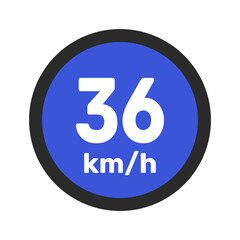Speed limit sign 36 km h icon vector illustration sign background