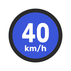 Speed limit sign 40 km h icon vector illustration sign background