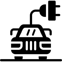 Electric Car Glyph Icon