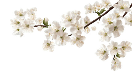 Fototapeta premium Branch of White Flowers Isolated on White Background