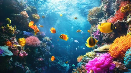 Fototapeta premium Amazing underwater world with vibrant sea life
