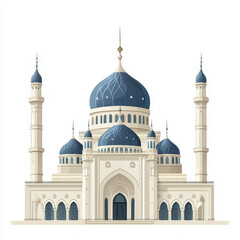 Mosque isolated on white background.