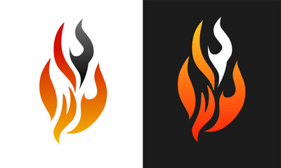 illustration design symbol fire logo template