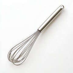 Stir-whisk, a stainless steel metal wire egg beater, hand-held for whipping air into eggs