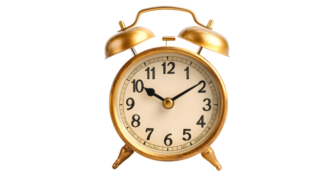 Vibrant Alarm Clock Ringing on White Background