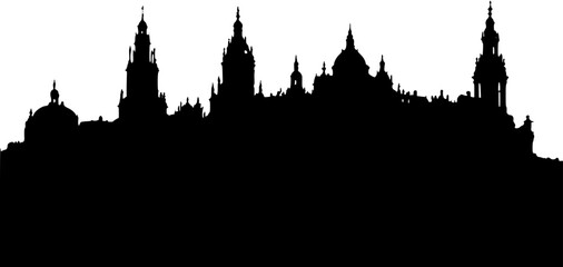 Obraz premium Silhouette of Baroque style Castle design, Baroque style Castle vector graphic