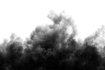 Realistic Black Smoke Effect on Transparent Background for Creative Digital Projects