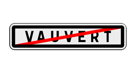 Panneau de sortie de Vauvert, Gard, Occitanie