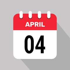 4 april calendar icon vector illustration graphic design