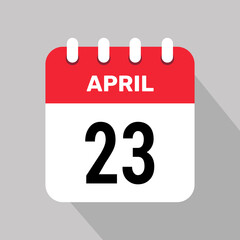 23 april calendar icon vector illustration graphic design