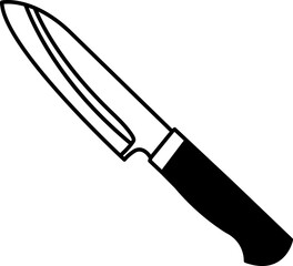 black and white icon of a knife
