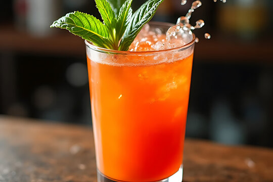 Refreshing cocktail creation home bar beverage photography indoor setting close-up view mixology art