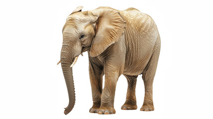 Obraz premium an elephant with tusks standing on a transparent background, PNG image, PNG file, Generative art.