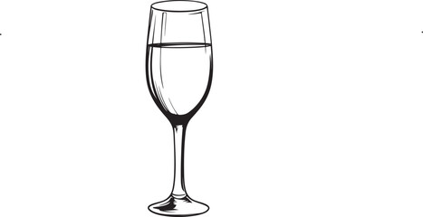 champagne glass isolated on white