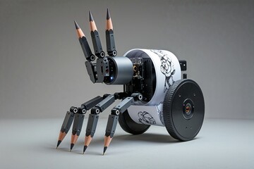 Drawing Robot Hand with Pencil Fingers