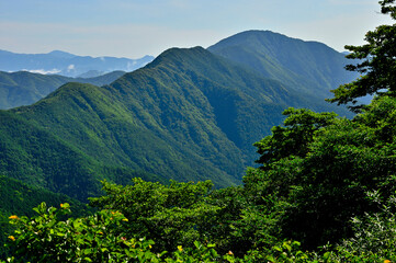 夏の御坂山地　十二ヶ岳より黒岳を望む
