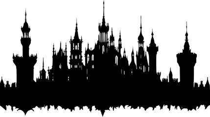 Silhouette of Gothic style Citadel design, Gothic style Citadel vector illustration