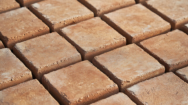 Masonry worker building a brick wall for a new building. Featuring bricklaying