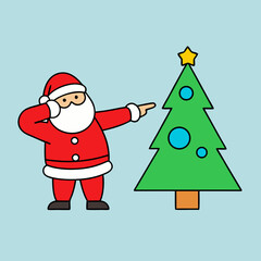 santa claus and christmas tree