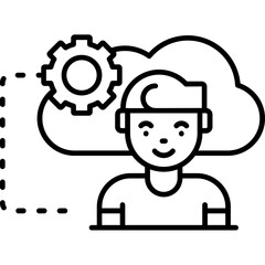 Fototapeta premium Cloud Management Services Icon