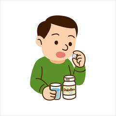 diabetes disease concept. diabetes patient character