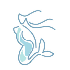 Mermaid Logo Design with Aquatic Creature Having Fish Tail Vector Set