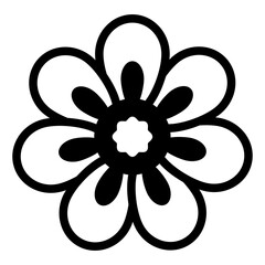 Beautiful flower with big petals solid icon, flora nature concept. Vector graphics. Plant, flower pestle sign on white background, glyph style mobile or design.