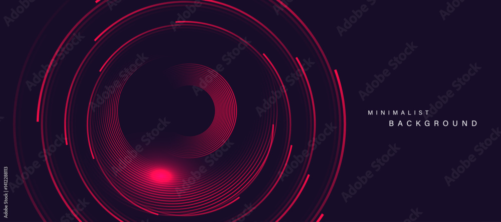 Poster Abstract technology background with glowing curved lines vector.