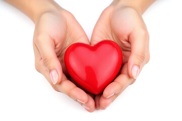 Obraz premium person holding a red heart in their hands