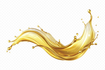realistic 3d engine oil wave splashing  in the air cut out isolated on white background