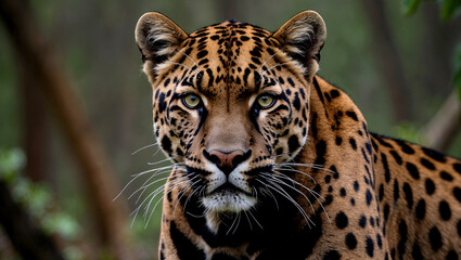 Obraz premium Majestic panther captured in stunning wildlife photography