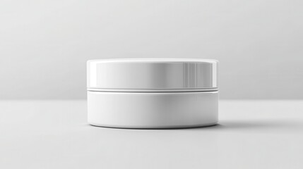 Cream jar. Cosmetic jar mockup, Round white bottle. Plastic creme container blank. Realistic clear body skin beauty cream, corporate branding identity simple can, vector mockup.