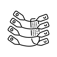 bionic rib prosthesis black line icon for digital and print projects.